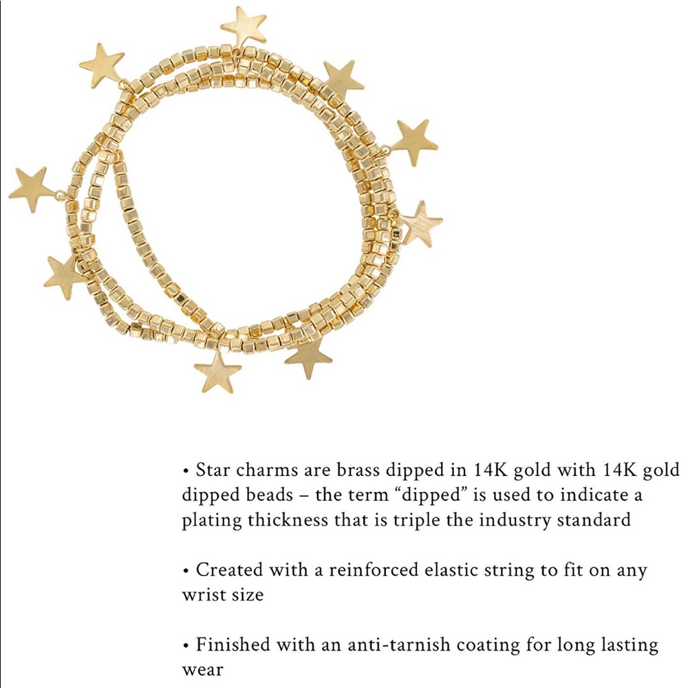 💕HP💕Gold beaded Star charm stretch bracelets (3) - Picture 4 of 4